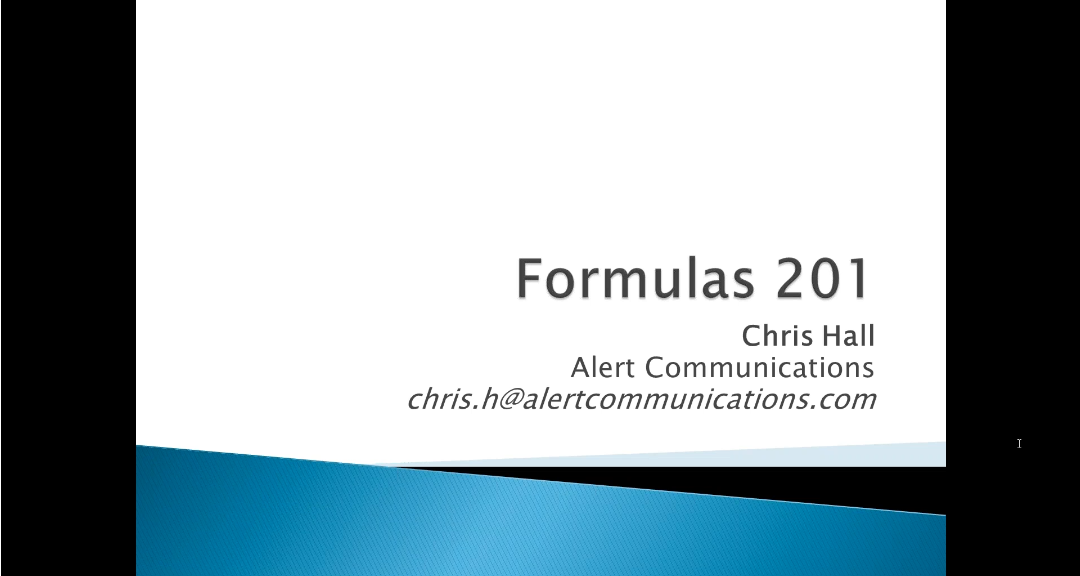 Formulas 201 Webinar